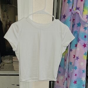 Hollister White Baby Tee, Medium